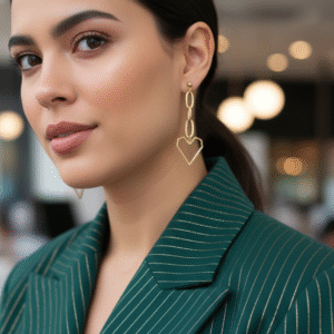 Aretes asimétricos corazón